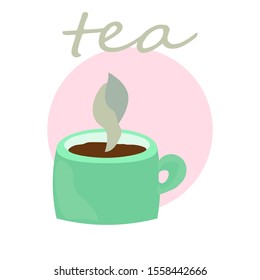 Tea  cup with smoke float up