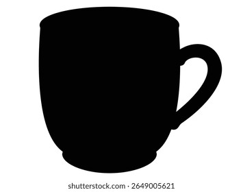 Xícara de chá para estêncil - imagem de silhueta vetorial para logotipo, pictograma ou estêncil. Silhueta de xícara de chá