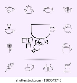 Tea cup, sugar icon. Universal set of tea for website design and development, app development