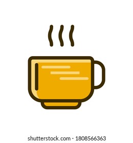 tea cup symbol brown color, Vector Illustration