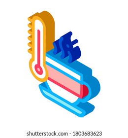 tea cup temperature icon vector. isometric tea cup temperature sign. color isolated symbol illustration