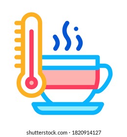 tea cup temperature icon vector. tea cup temperature sign. color symbol illustration