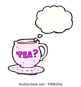 tea cup with thought bubble