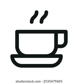 Tea cup UI icon, cafeteria minimal line vector symbol