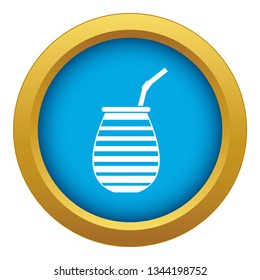 Tea cup used mate or terere in Argentina icon blue vector isolated on white background for any design