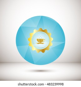 Tea cup, vector badge icon