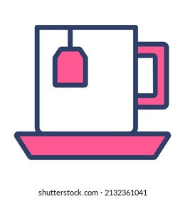 tea cup vector colored Line Icon. Simple Creative vector Line Icon