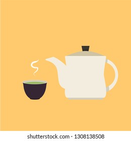 Tea cup vector. free space for text. wallpaper. copy space.