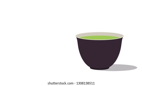 Tea cup vector. free space for text. wallpaper. copy space.