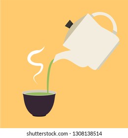 Tea cup vector. free space for text. wallpaper. copy space.