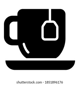 icono de glifo vector de taza de té. Símbolos modernos de glifos. Colección de elementos tradicionales.