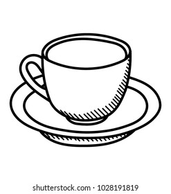 A tea cup vector icon for tea break concept