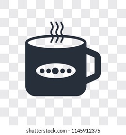 Tea cup vector icon isolated on transparent background, Tea cup logo concept