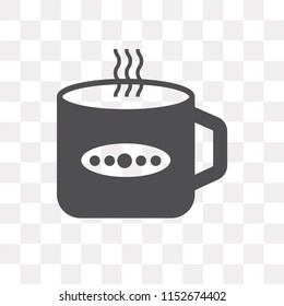 Tea cup vector icon isolated on transparent background, Tea cup logo concept