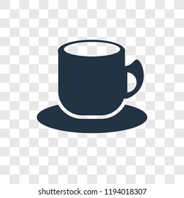Tea cup vector icon isolated on transparent background, Tea cup transparency logo concept