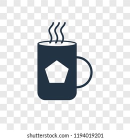 Tea cup vector icon isolated on transparent background, Tea cup transparency logo concept