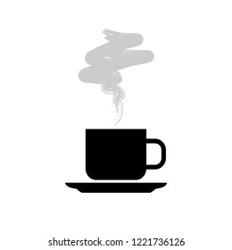 Tea cup vector icon on white background  