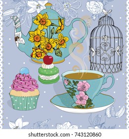 Tea cup vector illustration
