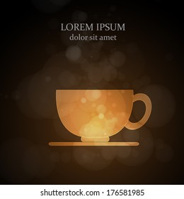 Tea cup vector illustration, easy all editable