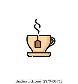 Tea cup vector illustration isolated on white background. Tea cup icon