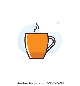 Tea Cup vector illustration. Outline filled Seo & Web icons.