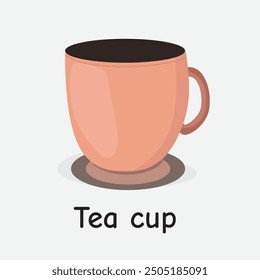 Ilustración vectorial de taza de té con tonos cálidos