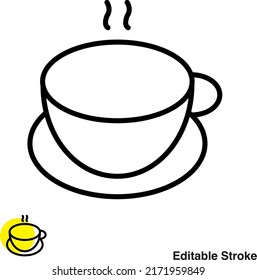 Icono de la línea del vector de la copa de té