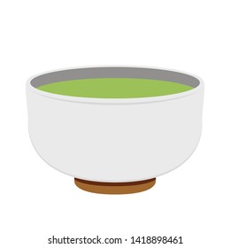 Tea cup vector. Matcha cup. white background. symbol.