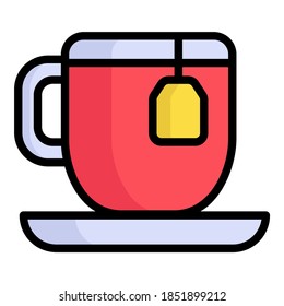 tea cup vector outline colored icon. Modern colored outline symbols. Collection of traditional elements.