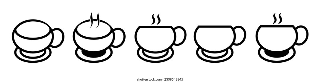 Tea Cup vector set icon