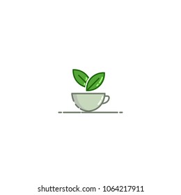 Tea Cup Vector Template Design Illustration
