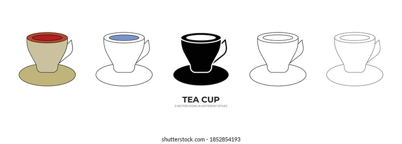 tea cup vector type icon