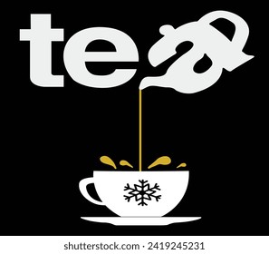 Tea Cup Vector Typography T-Shirt Design