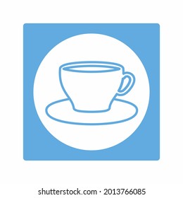 Tea Cup - White Moon Style.project.art line icon.symbol and sign.Editable stroke