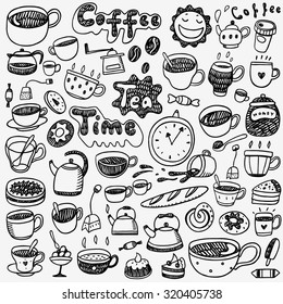 tea cups coffee doodles