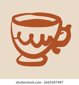 Tazas de té Línea de Colección Dibujo Bosquejo