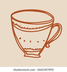 Tazas de té Línea de Colección Dibujo Bosquejo