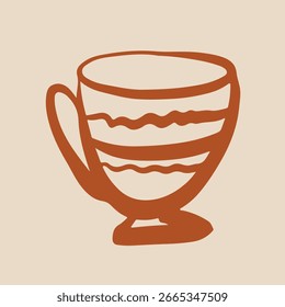 Tea Cups Collection Line Drawing Sketch