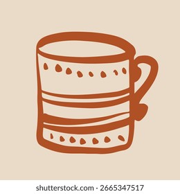 Tea Cups Collection Line Drawing Sketch