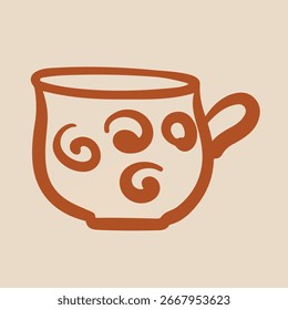 Tea Cups Linha Coleção Desenho Esboço	
