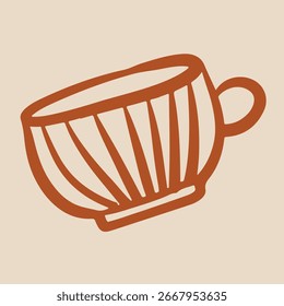 Tazas de té Línea de Colección Dibujo Bosquejo	
