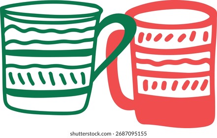 Tazas de té Línea de Colección Dibujo Bosquejo	
