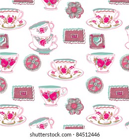 Tea cups and cookies