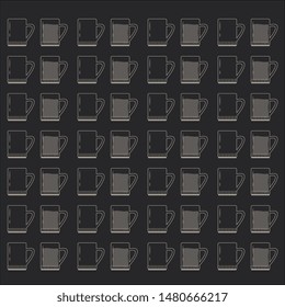 tea cups illustration flat vectors