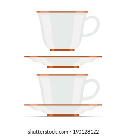  Tea cups and saucers  icons stock vector