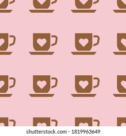 Tea cups seamless repeat pattern. 