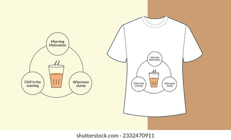 tea cycle t shirt design concept, white t shirt with tea design. design friend t shirt.