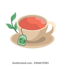 tea day hot cup isolated design