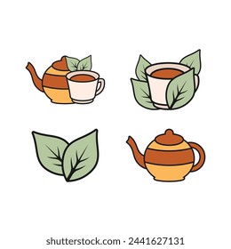 Tea Day Retro Style Element Vector Design