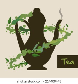 tea design over beige background vector illustration
